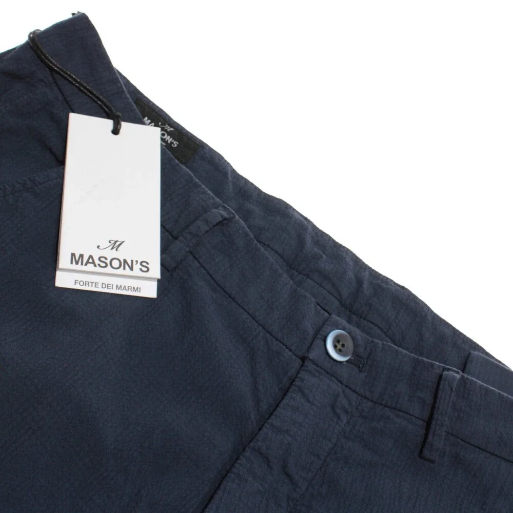 Mason's NWT Chinos / Casual Pants Size 54 (US 38) Torino in Blue Cotton Blend